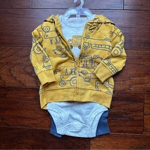 Yellow Baby Hoodie and Bodysuit Set